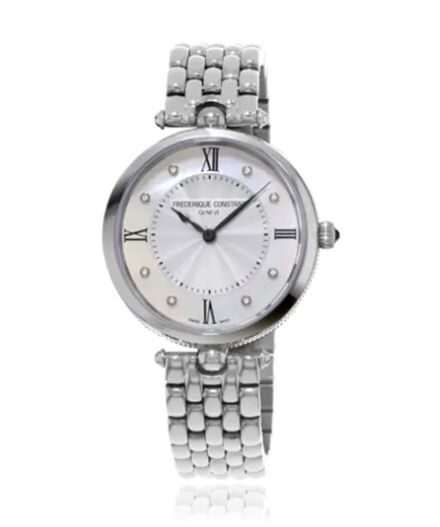 Frederique Constant Art Deco Quartz Diamond Silver Dial Ladies Watch #FC-200MPWD2AR6B - Watches of America