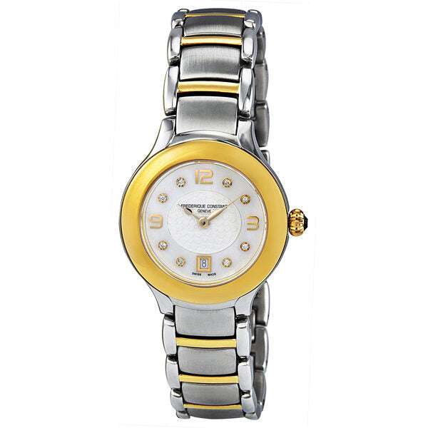 Frederique Constant Carree Mother of Pearl Diamond Two-tone Ladies Watch 220WAD2ER3B#FC-220WAD2ER3B - Watches of America
