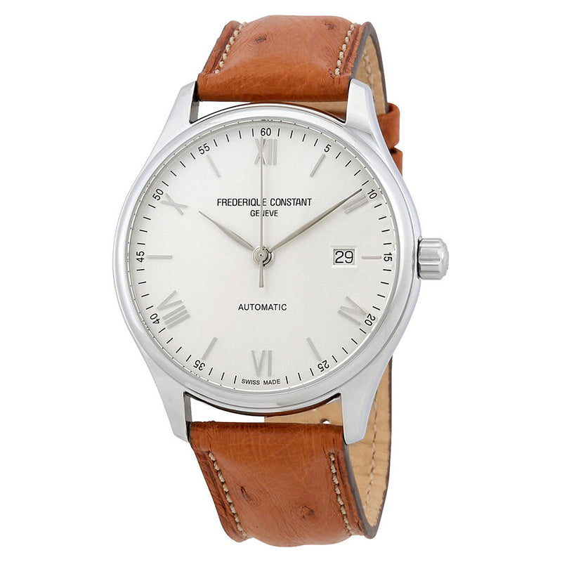 Frederique Constant Classic Silver Dial Tan Leather Men's Watch #FC-303WN5B60S - Watches of America