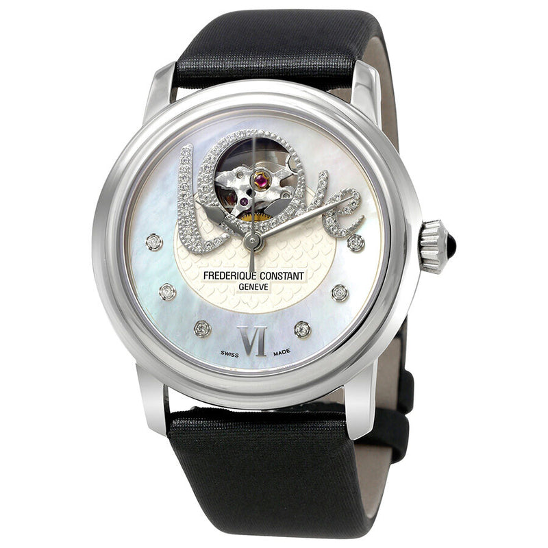 Frederique Constant Heart Beat Mother of Pearl Diamond Dial Ladies Watch #FC-310LHB2P6 - Watches of America