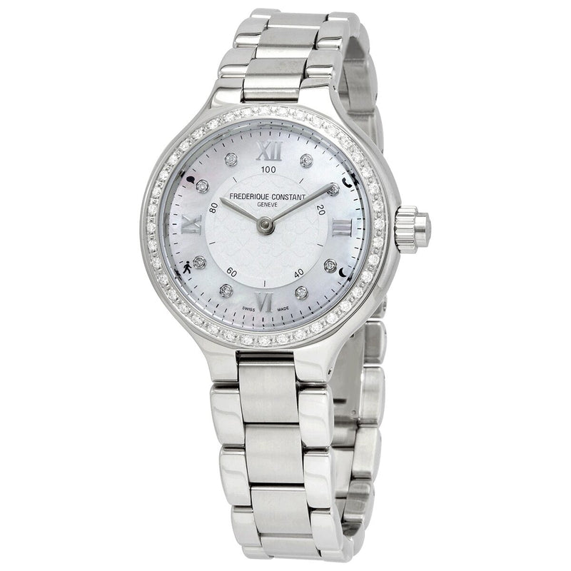 Frederique Constant Horological Diamond White Dial Smart Watch #FC-281WHD3ERD6B - Watches of America