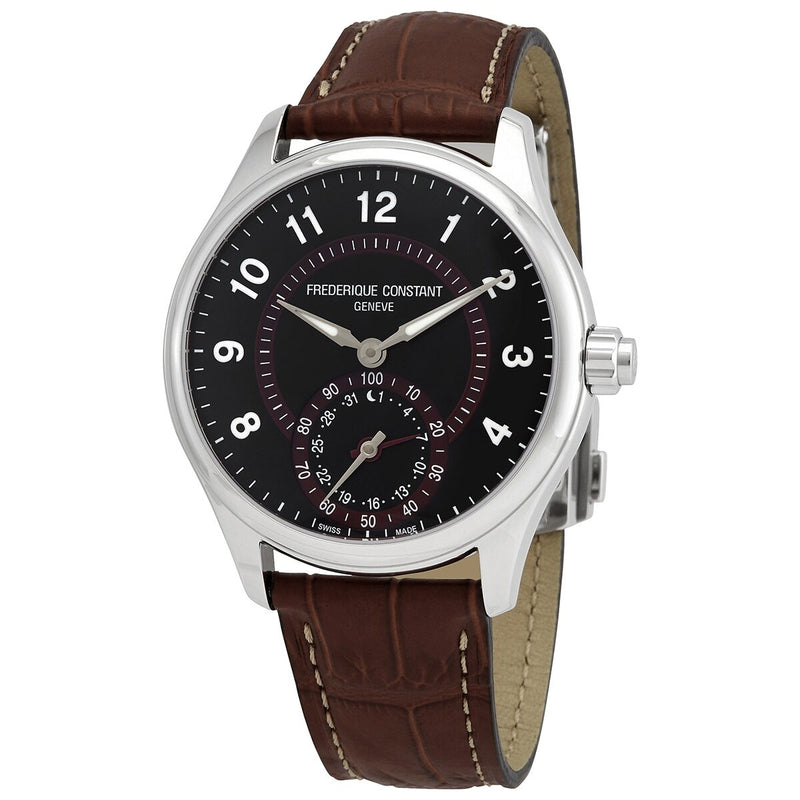 Frederique Constant Horological Quartz Brown Leather Men's Smart Watch #FC-285BBR5B6BR - Watches of America