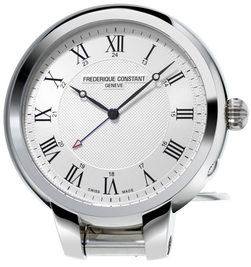 Frederique Constant Silver Dial Travel Alarm Clock#FC-209MC5TC6 - Watches of America