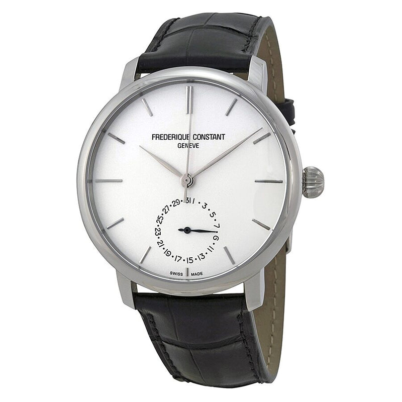 Frederique Constant Slimline Automatic Silver Dial Black Leather Men's Watch #FC-710S4S6 - Watches of America