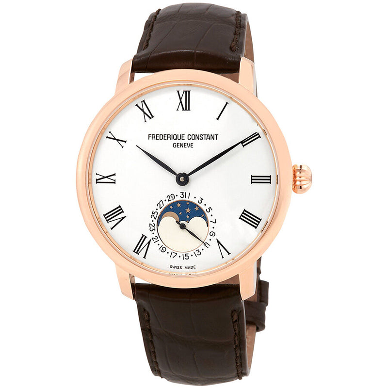 Frederique Constant Slimline Moonphase Automatic Silver Dial Men's Watch #FC-705WR4S4 - Watches of America
