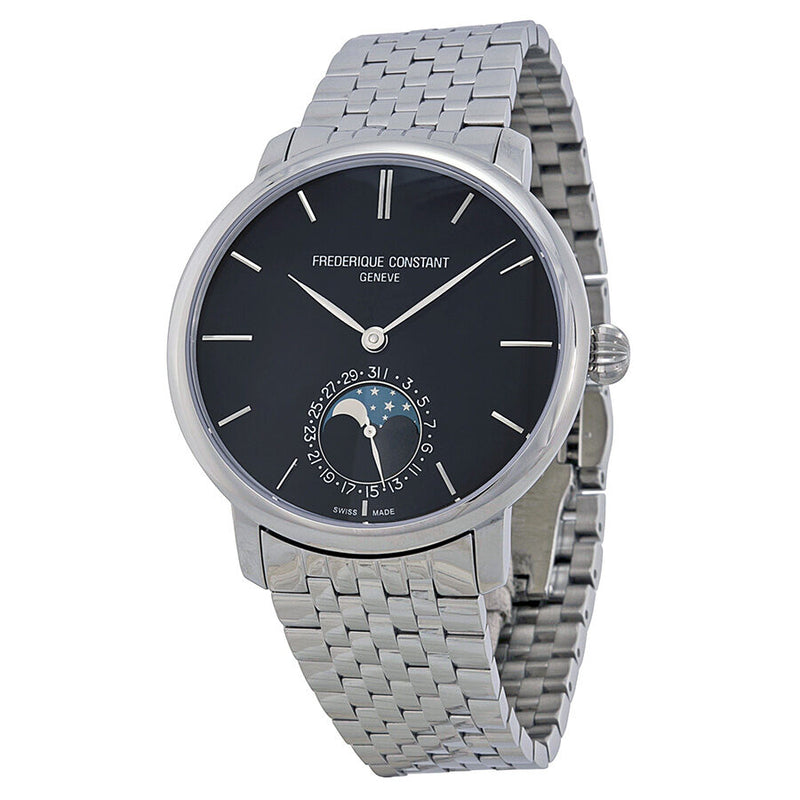 Frederique Constant Slimline Moonphase Navy Blue Dial Steel Men's Watch #FC-705N4S6B - Watches of America