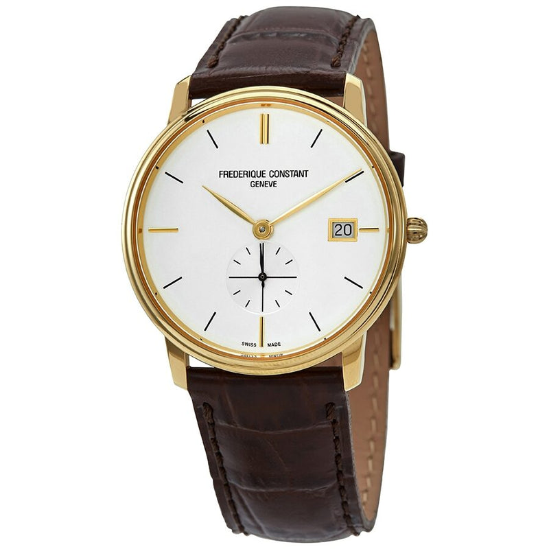 Frederique Constant Slimline Quartz White Dial Watch #FC-245V4S5 - Watches of America