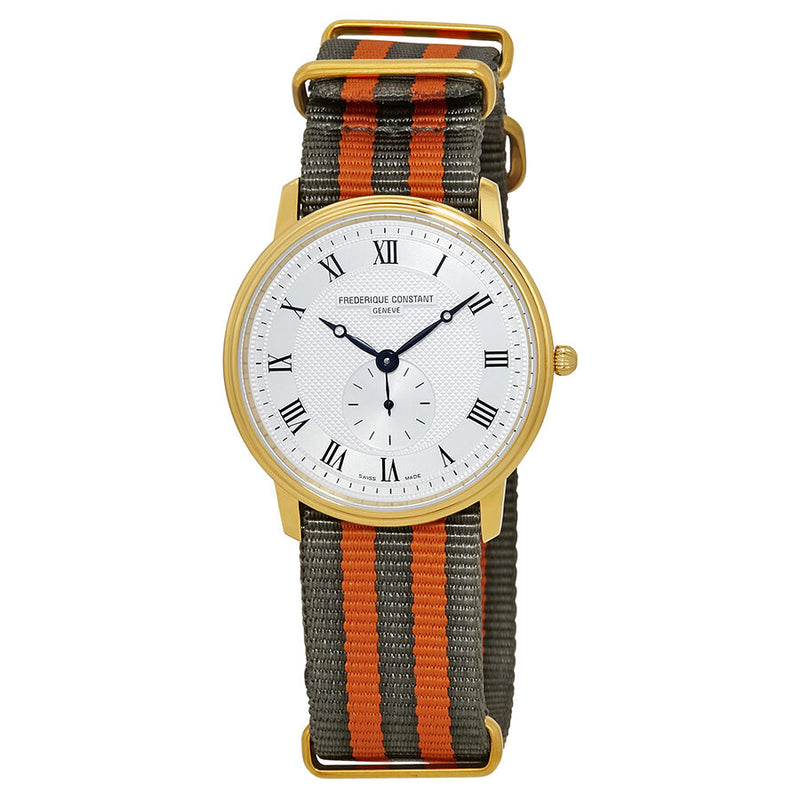 Frederique Constant Slimline Unisex Two Tone Watch FC-235M4S5-GR-ORANGE#FC-235M4S5-GY-OR - Watches of America