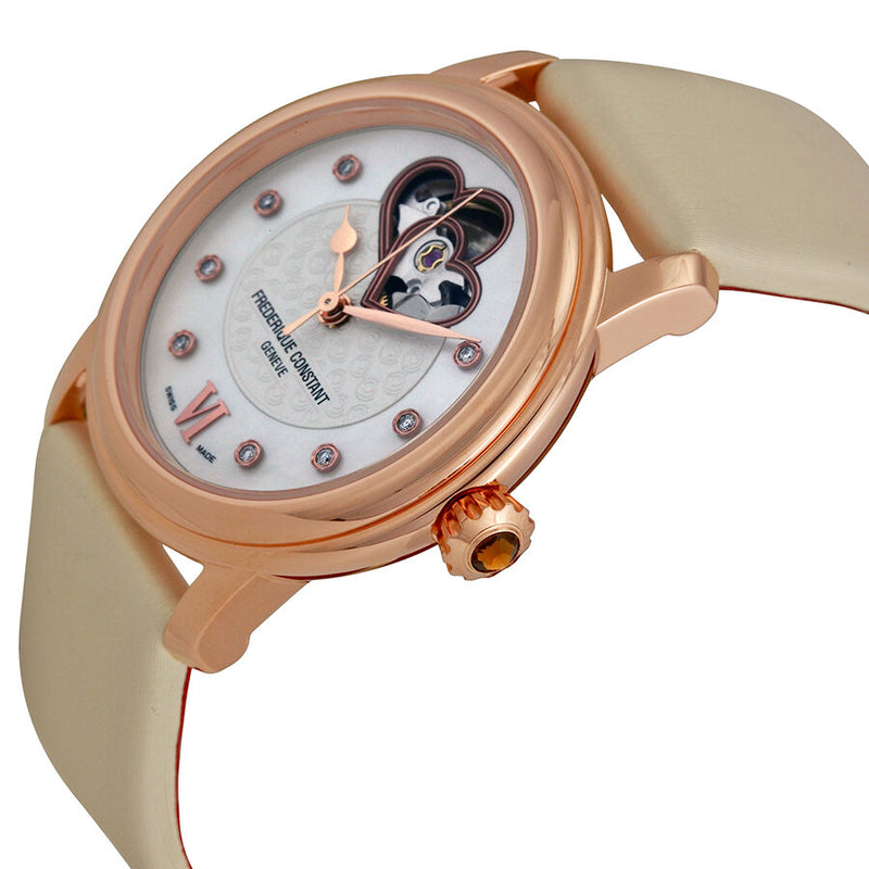 Frederique Constant World Heart Federation Automatic White Dial White Strap Ladies Watch #FC-310WHF2P4 - Watches of America #2