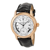 Frederique Constant Worldtimer Automatic Silver Dial Rose Gold-plated Men's Watch #FC-718MC4H4 - Watches of America