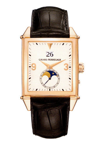 Girard Perragaux Vintage 1945 18kt Rose Gold Black Leather Men's Watch #25800.0.52.815 - Watches of America