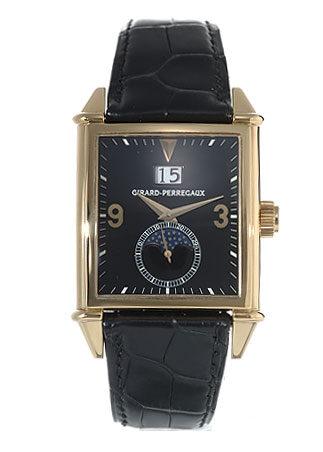 Girard Perregaux Vintage 1945 18kt Yellow Gold Black Leather Men's Watch #25800-0-51-645 - Watches of America