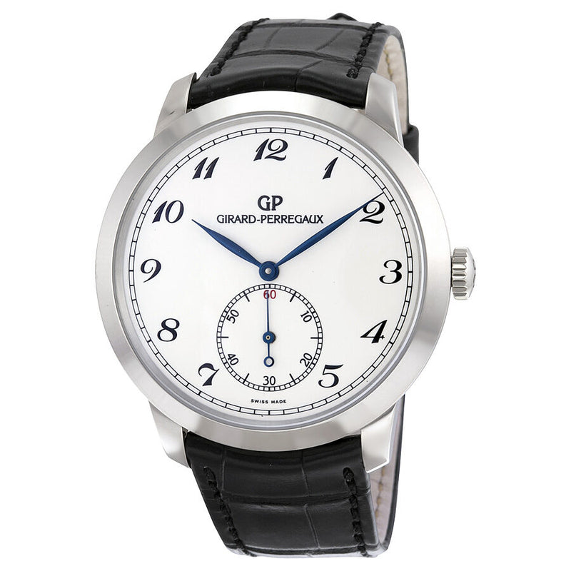 Girard Perregaux GP 1966 White Dial Black Leather Automatic Men's Watch #49534-53-711-BK6A - Watches of America