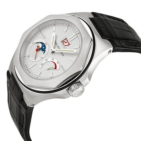 Girard Perregaux Laureato Automatic Silver Dial Black Leather Men's Watch #80185-11-131-BB6A - Watches of America #2