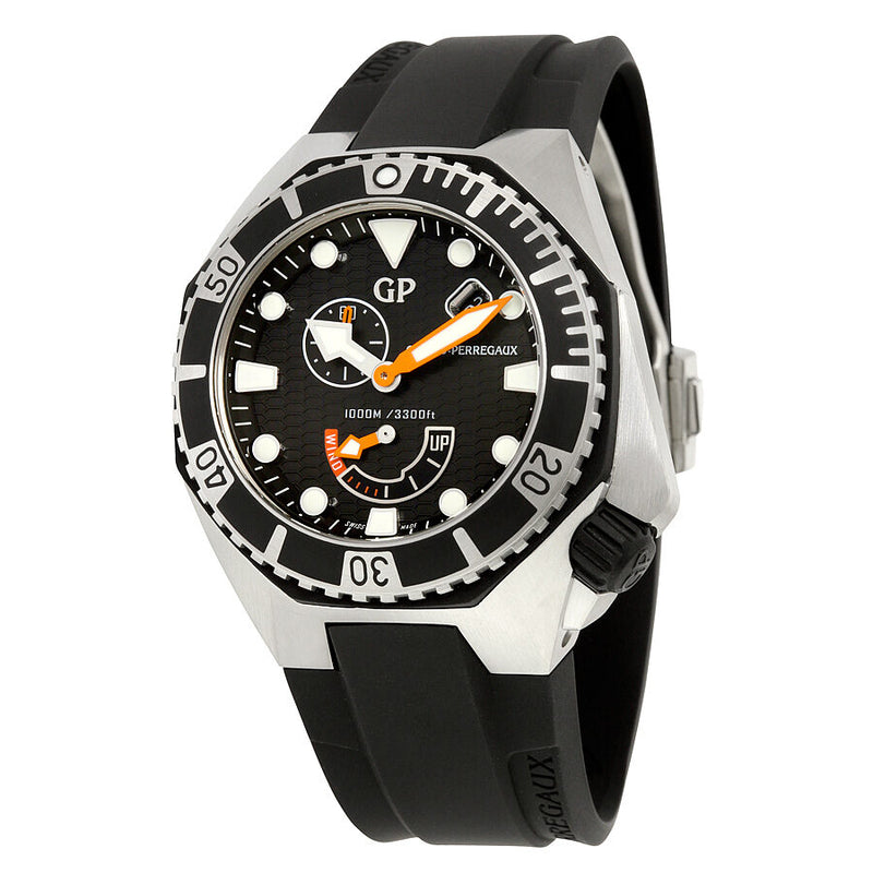 Girard Perregaux Sea Hawk Black Dial Black Rubber Automatic Men's Watch #49960-19-631-FK6A - Watches of America