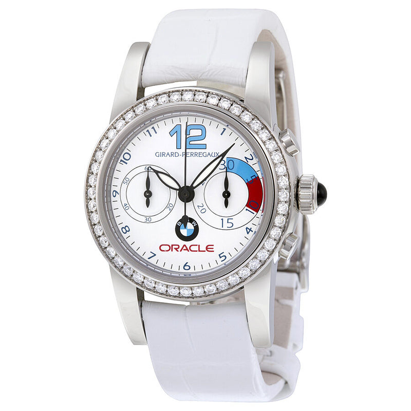 Girard Perregaux White Dial Chronograph Diamond Automatic Ladies Watch #80440D11A712-CB7A - Watches of America