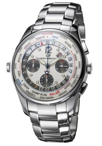 Girard Perregaux WW.TC Silver Dial Stainless Steel Automatic Men's Watch #49805-11-152-11A - Watches of America