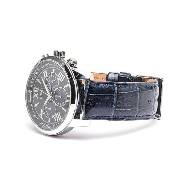 Guess Horizon Black Dial Leather Strap Men's Watch W0380G3 - Watches of America #2