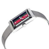 Gucci G-Frame Quartz Green and Red Web Mother of Pearl Dial Ladies Watch #YA147401 - Watches of America #2