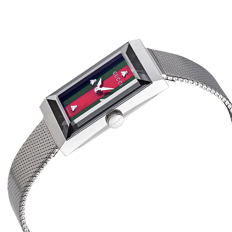 Gucci G-Frame Quartz Green and Red Web Mother of Pearl Dial Ladies Watch #YA147401 - Watches of America #2