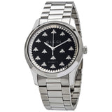 Gucci G-Timeless Automatic Black Onyx Stone Dial Ladies Watch #YA1264130 - Watches of America