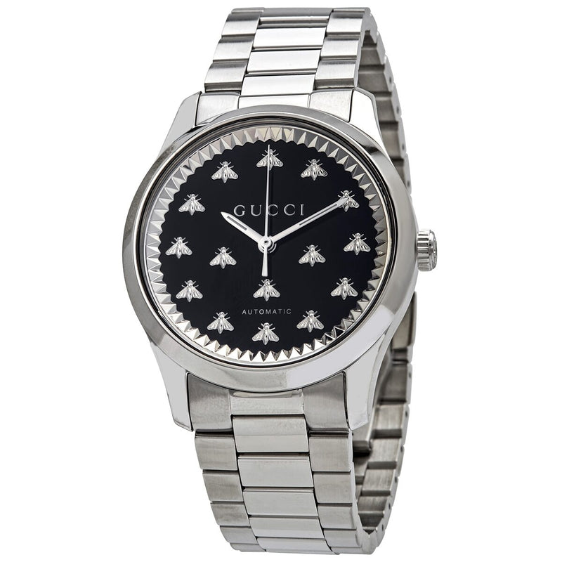 Gucci G-Timeless Automatic Black Onyx Stone Dial Ladies Watch #YA1264130 - Watches of America