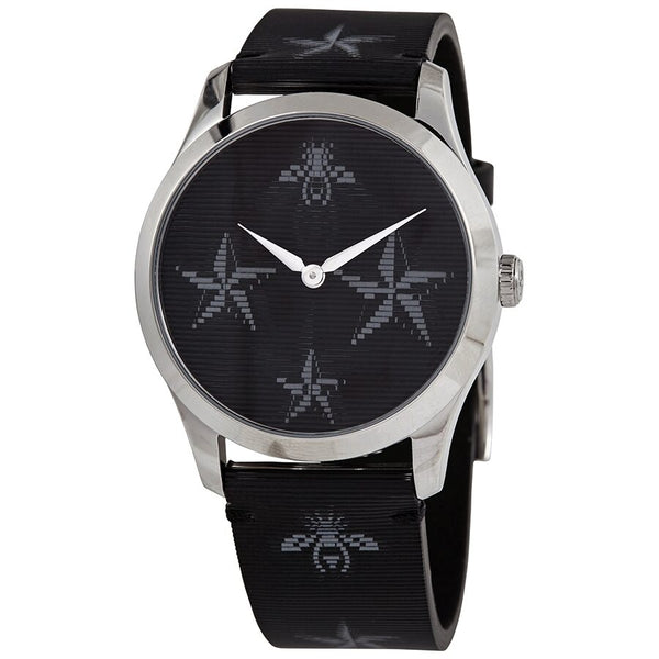 Gucci G Timeless Reloj de cuarzo con esfera negra para mujer YA1264105 Watches of America