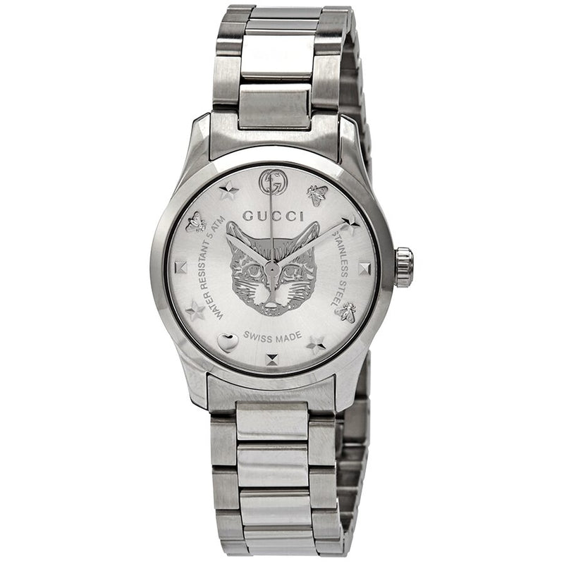 Gucci G-Timeless Silver Dial Ladies Watch #YA126595 - Watches of America