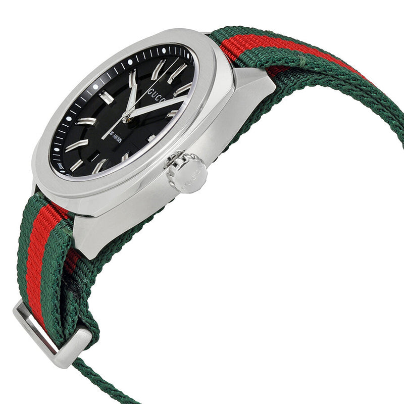 Gucci GG2570 Black Dial Green and Red Nylon Watch #YA142305 - Watches of America #2