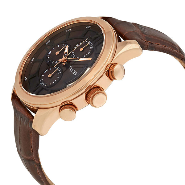 Guess Bronze Dial Men's Chronograph Leather Watch W14052G2 - Watches of America #2