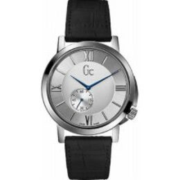 Guess GC SlimClass Black Leather Men's Watch #X59005G1S - Watches of America