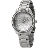 Guess Glitter Girl Silver Dial Stainless Steel Ladies Watch W0987L1 - Watches of America