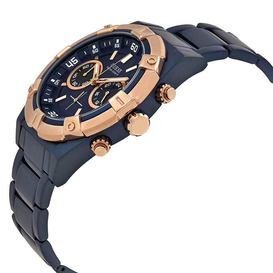 Guess U0377G4 - Reloj para hombres, correa de acero inoxidable color azul:  .es: Relojes