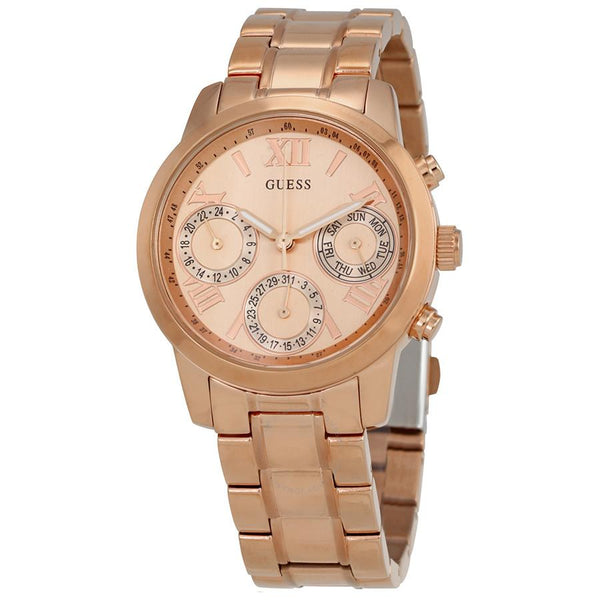 Reloj Guess Mini Sunrise multifunción con esfera rosa para mujer W0448L3