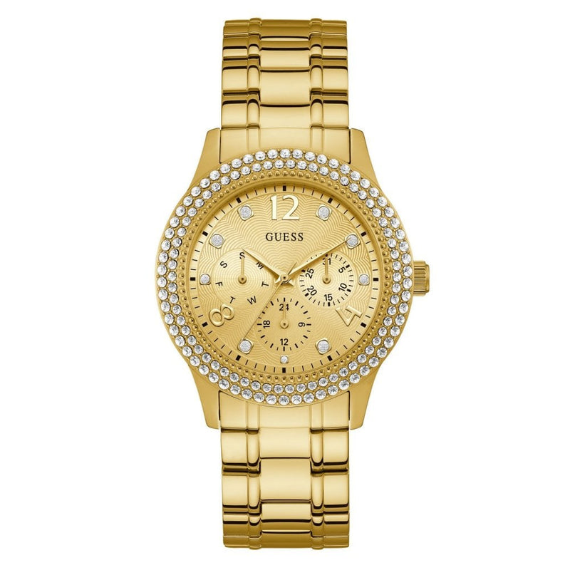 Guess Bedazzle Women's Gold Dial Metal Band Women's Watch  W1097L2 - Watches of America