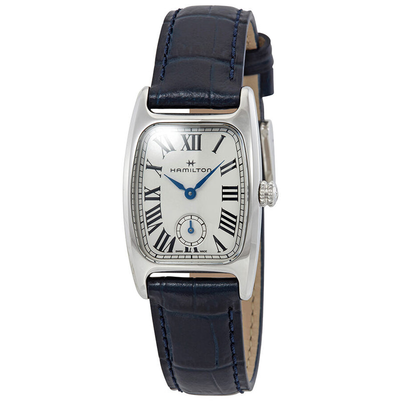 Hamilton Boulton Silver-White Dial Blue Leather Ladies Watch #H13321611 - Watches of America
