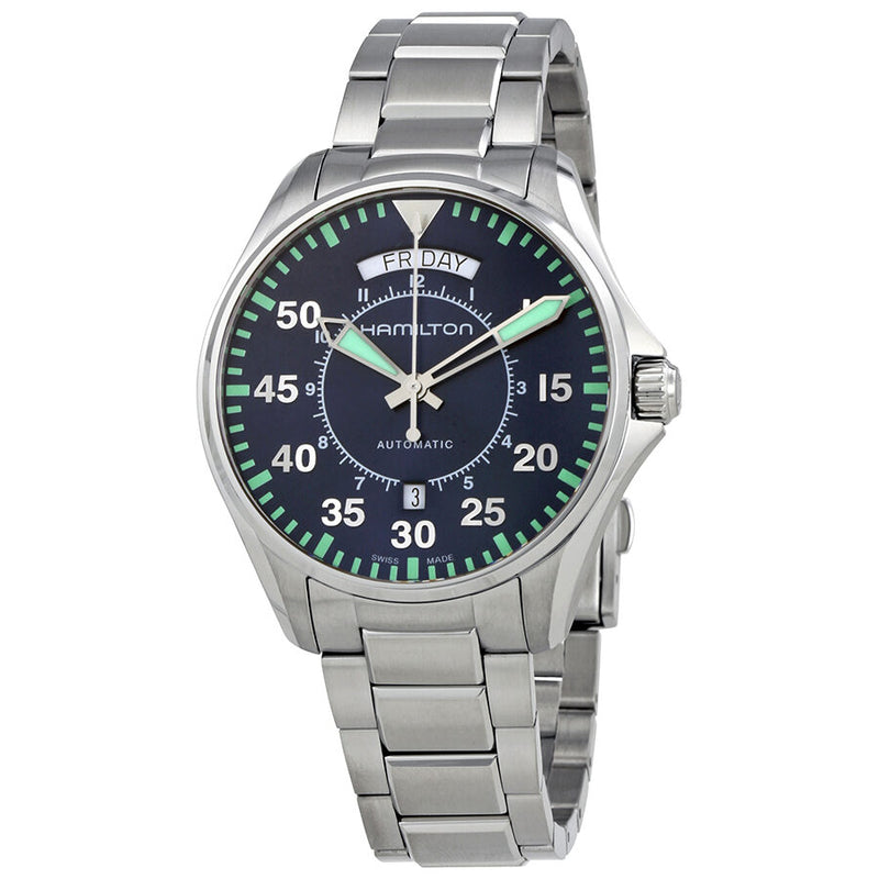 Hamilton Khaki Aviation Pilot Day Date Auto Blue Dial Men's Watch #H64615145 - Watches of America