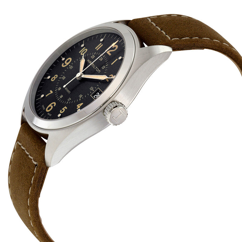Hamilton Khaki Black Dial Tan Suede Men's Watch #H68551833 - Watches of America #2