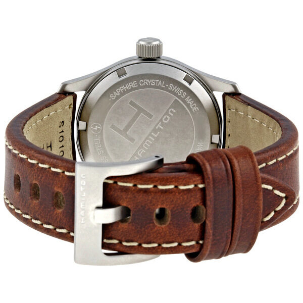 Hamilton Khaki Field Black Dial Brown Leather Men's Watch #H68311533 - Watches of America #3