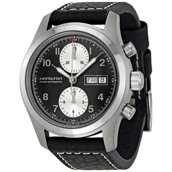 Hamilton Khaki Field Black Dial Chronograph Automatic Men's Watch #H71566733 - Watches of America