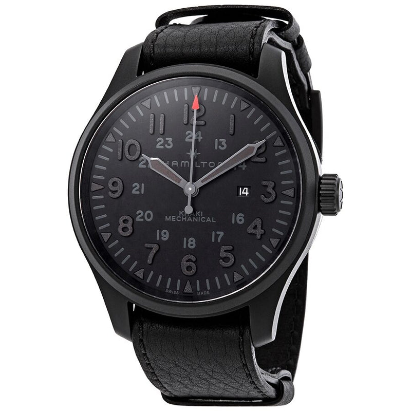 Hamilton Khaki Field Hand Wound Black Dial Men's Watch #H69809730 - Watches of America