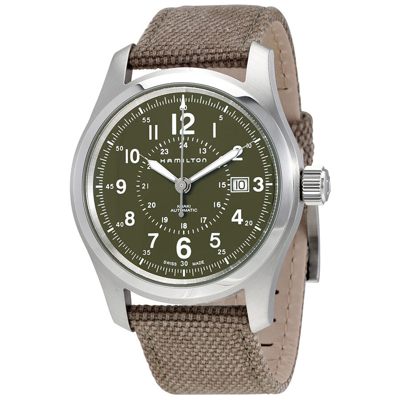 Hamilton Khaki Field Olive Green Dial Automatic Men's Watch #H70605963 - Watches of America