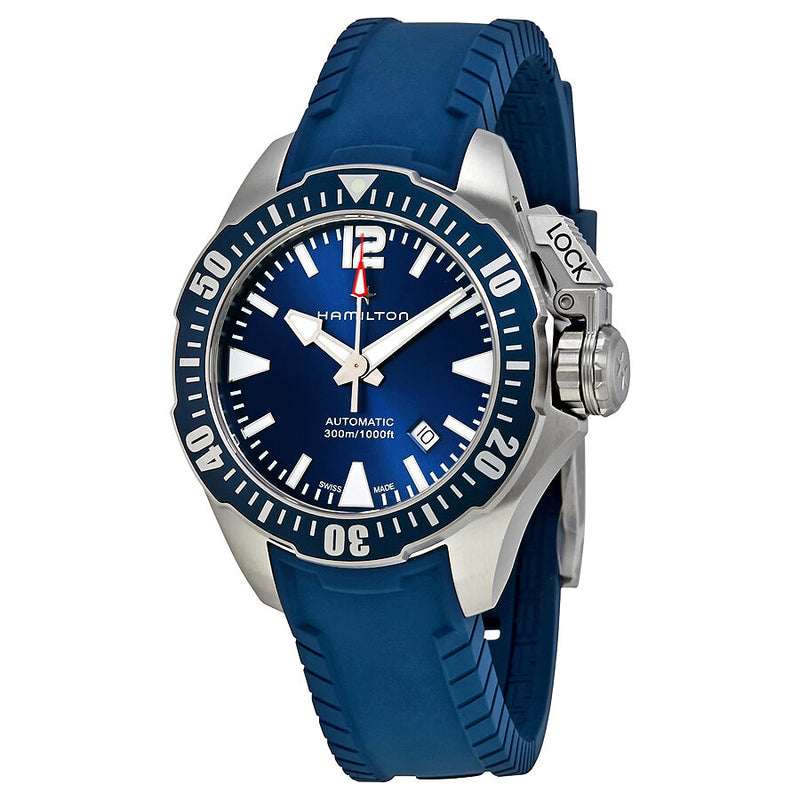 Hamilton Khaki Navy Frogman Automatic Blue Dial Men's Watch #H77705345 - Watches of America