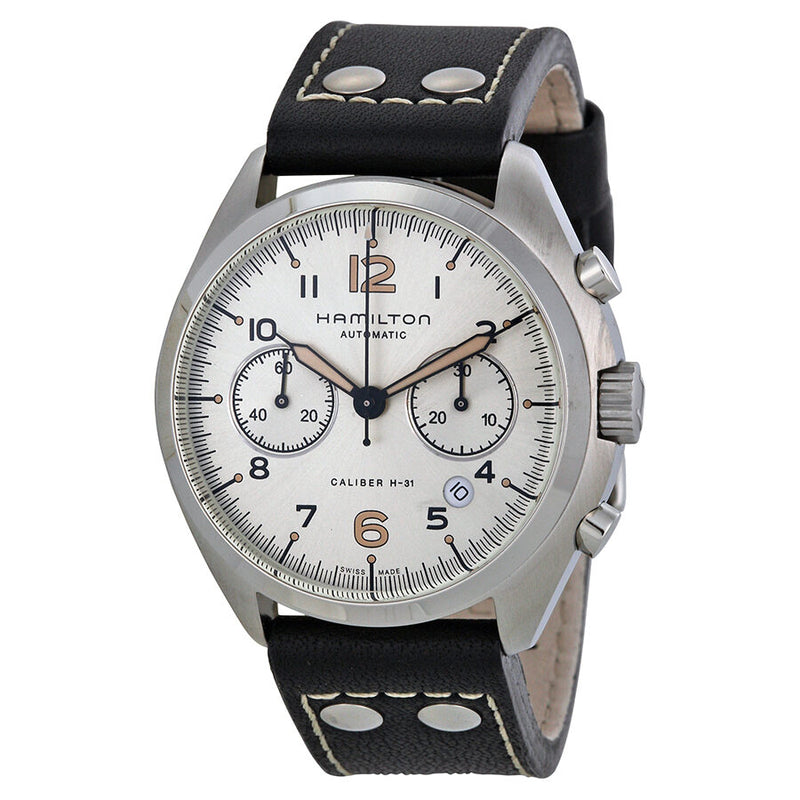 Hamilton Khaki Pilot Pioneer Automatic Chronograph Ivory Dial Men's Watch #H76416755 - Watches of America