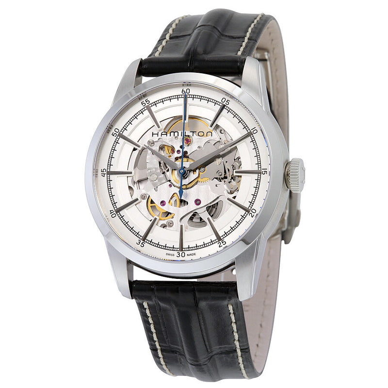 Hamilton Railroad Silver Skeleton Dial Men's Watch #H40655751 - Watches of America