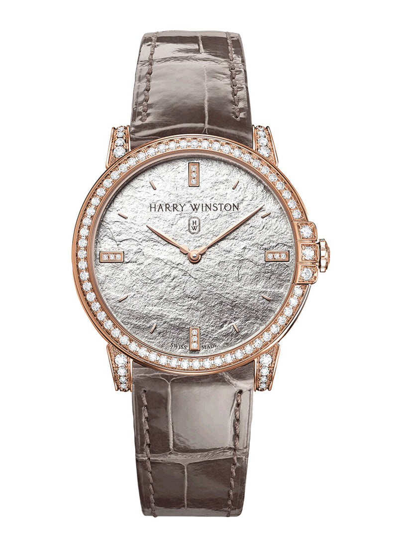 Harry Winston Midnight Monochrome Silver White Metallic Diamond Dial Ladies Watch #MIDQHM32RR004 - Watches of America