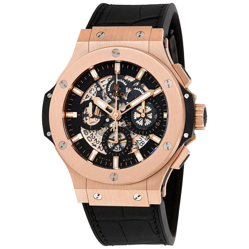 Hublot Big Bang Aero Bang Gold 44mm  Black Rubber  Men's Watch #311.PX.1180.GR - Watches of America