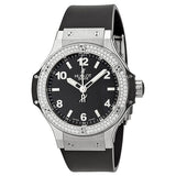 Hublot Big Bang Black Dial Diamond Black Rubber Ladies Watch #361.SX.1270.RX.1104 - Watches of America