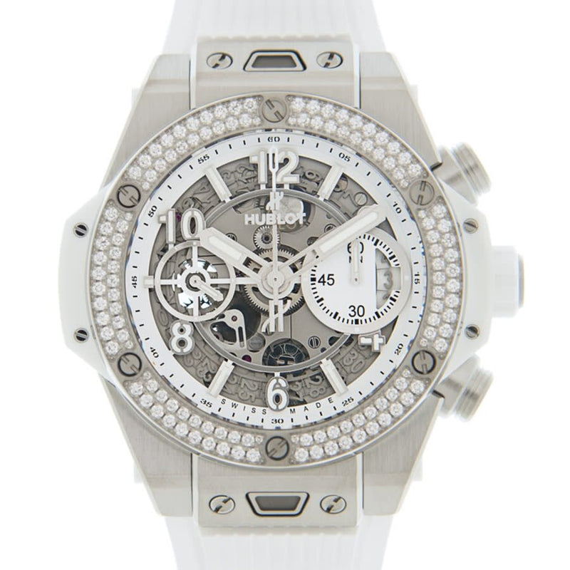 Hublot Big Bang Chronograph Automatic Diamond Silver Dial Men's Watch #441.NE.2010.RW.1104 - Watches of America