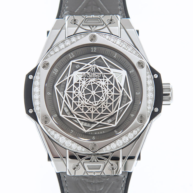 Hublot Big Bang Sang Bleu Automatic Diamond Grey Dial Watch #465.SS.7047.VR.1204.MXM20 - Watches of America #2